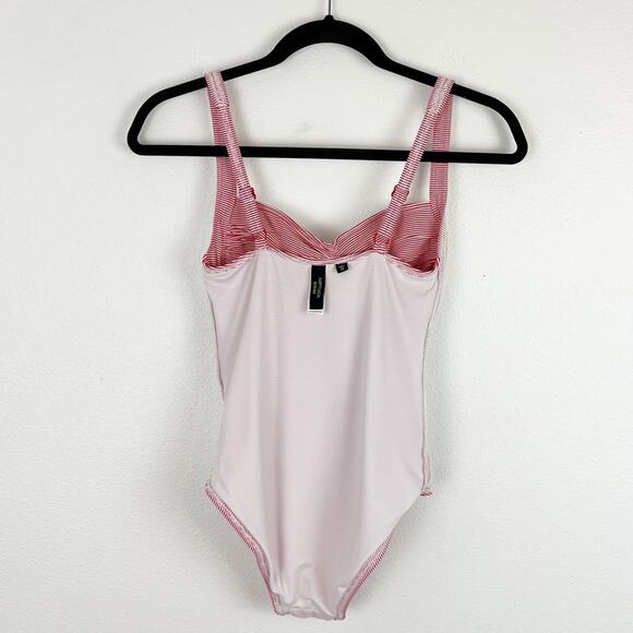 NipTuck Swim One Piece Red White Stripe Joanne Twist Front Tummy Control 4 - Picture 7 of 11